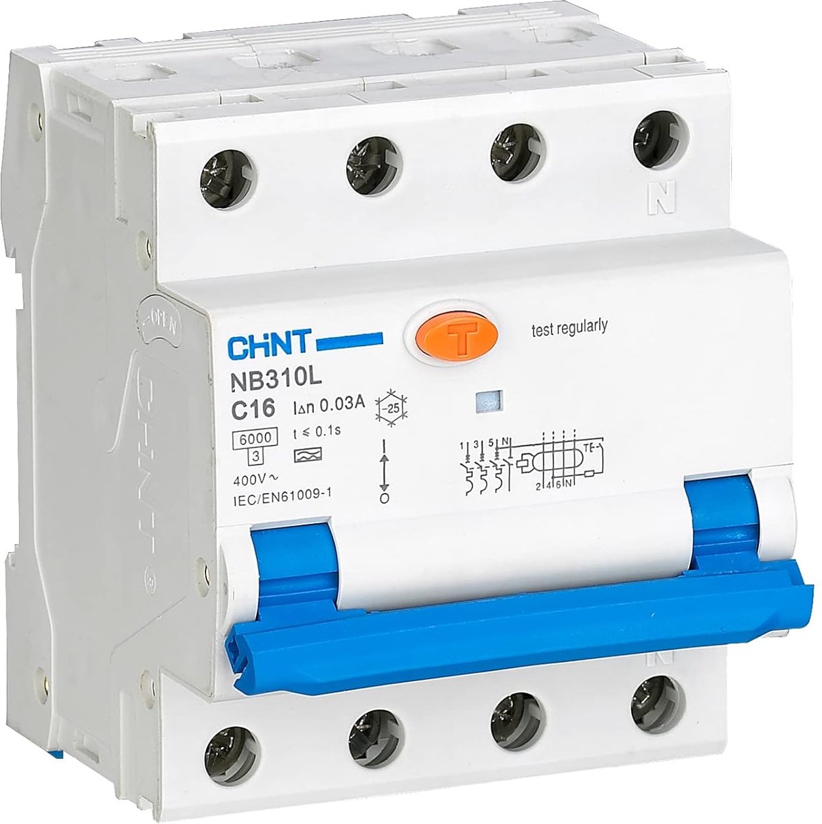 Aardlekautomaat 3-fase - Installatieautomaat - Elektrische Beveiliging - Geïntegreerde Schakelaar - 4 Modulair