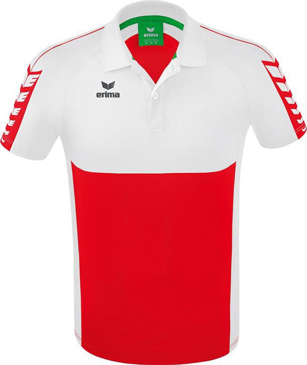 Erima Six Wings Polo Heren - Rood / Wit | Maat: L