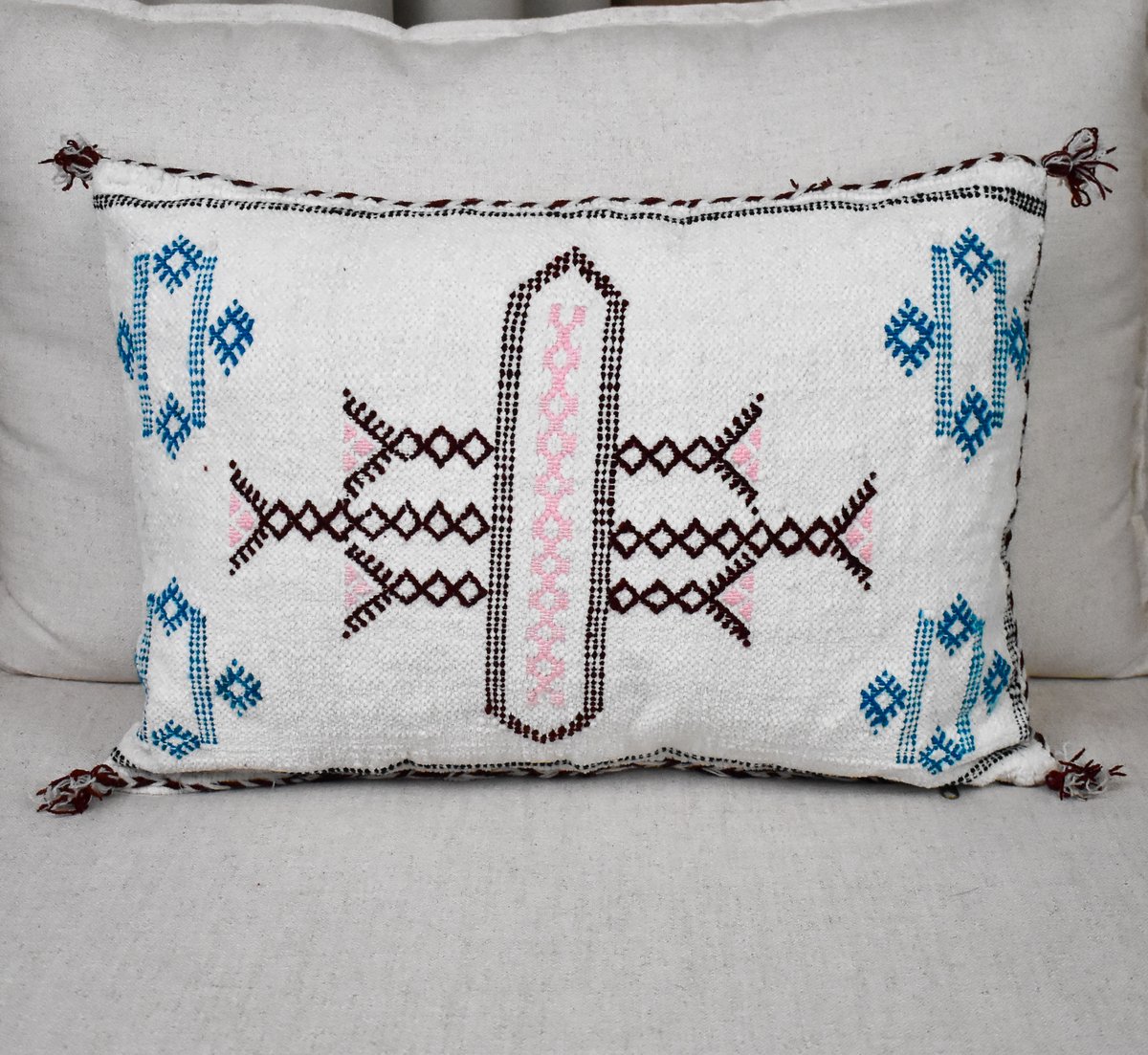 Berber kussen - Handira stijl - Marokkaans kussen wit - 60x40 cm
