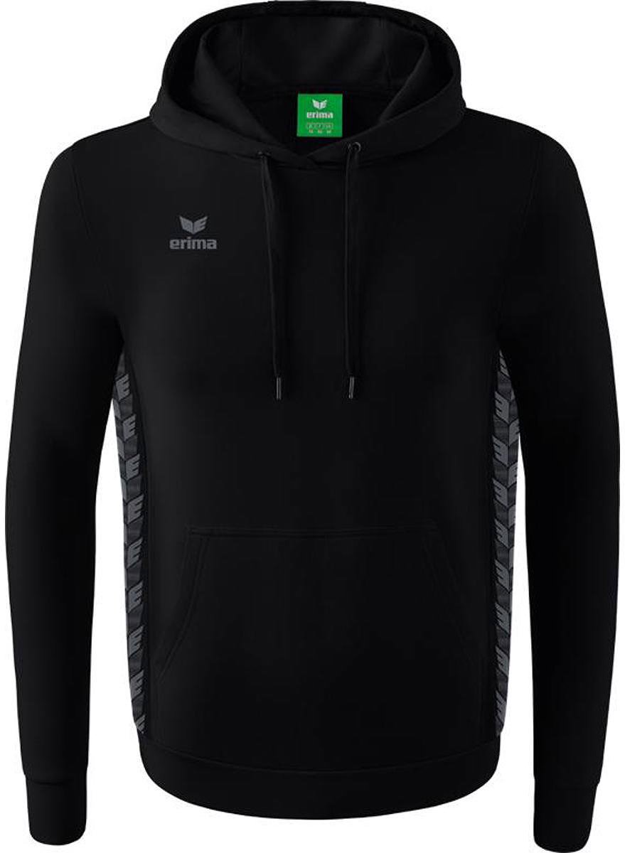 Erima Essential Team Sweatshirt Met Capuchon Heren - Zwart / Slate Grey | Maat: M