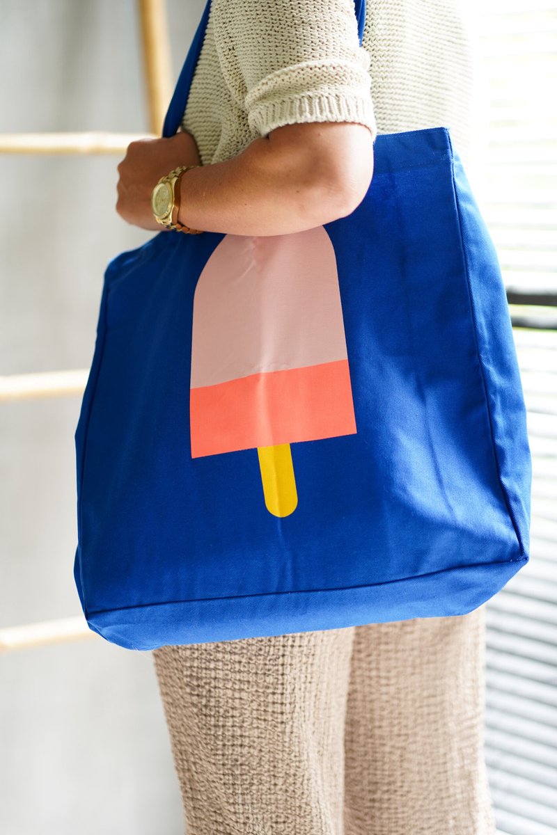 Engel Totebag Ice Cream - 40/40CM - Blauw