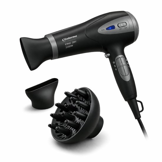 Föhn 2200W met Diffuser - Ionische Haardroger - Anti-Pluis - Blaasmond - Krullen Föhn