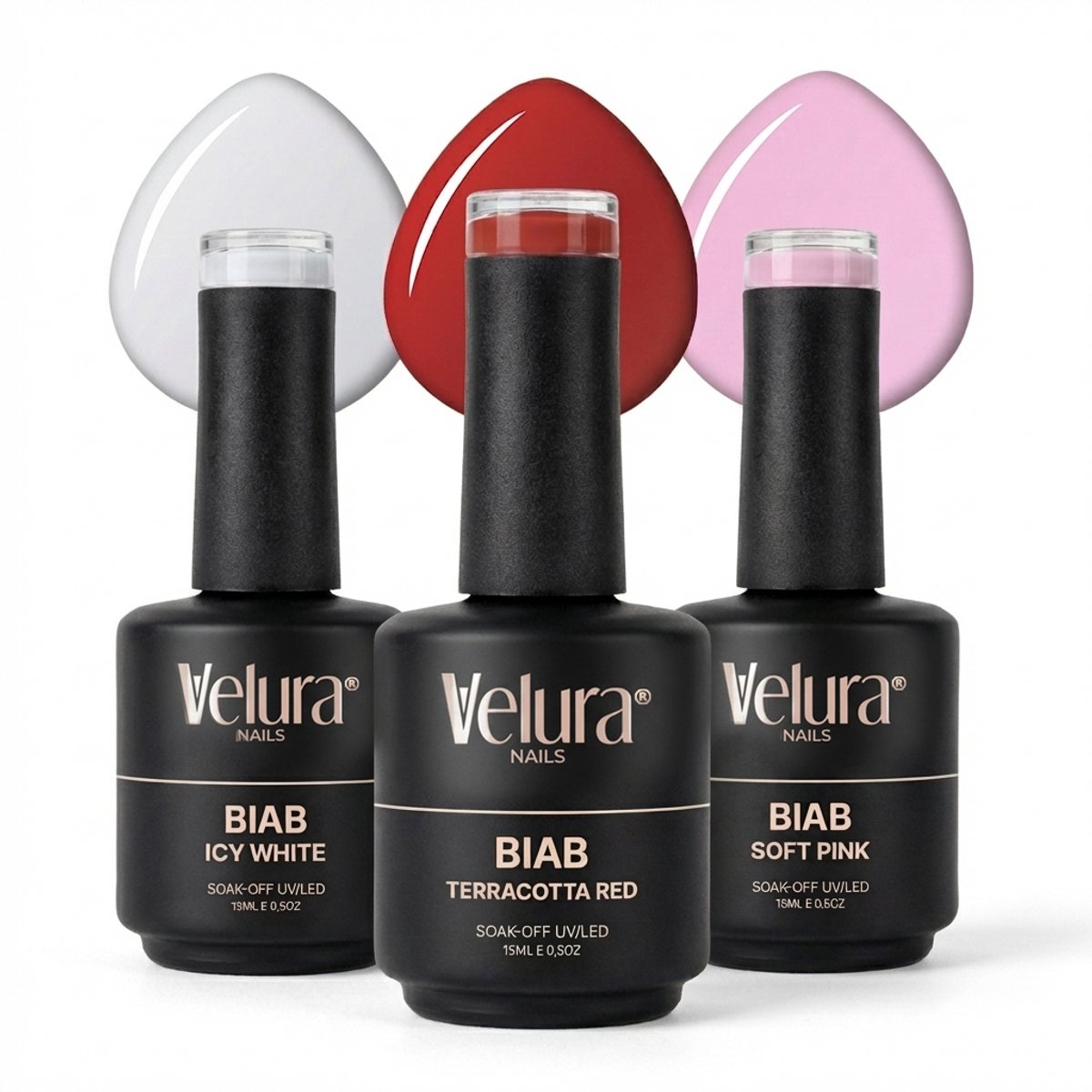Velura® BIAB Set - Builder in a Bottle - Color Crush Set - 3x15ml Kleuren - Liquid Builder Gel - BIAB Gel Nagels - Flexibel & Dimethicone Hechting - HEMA- & TPO-vrij