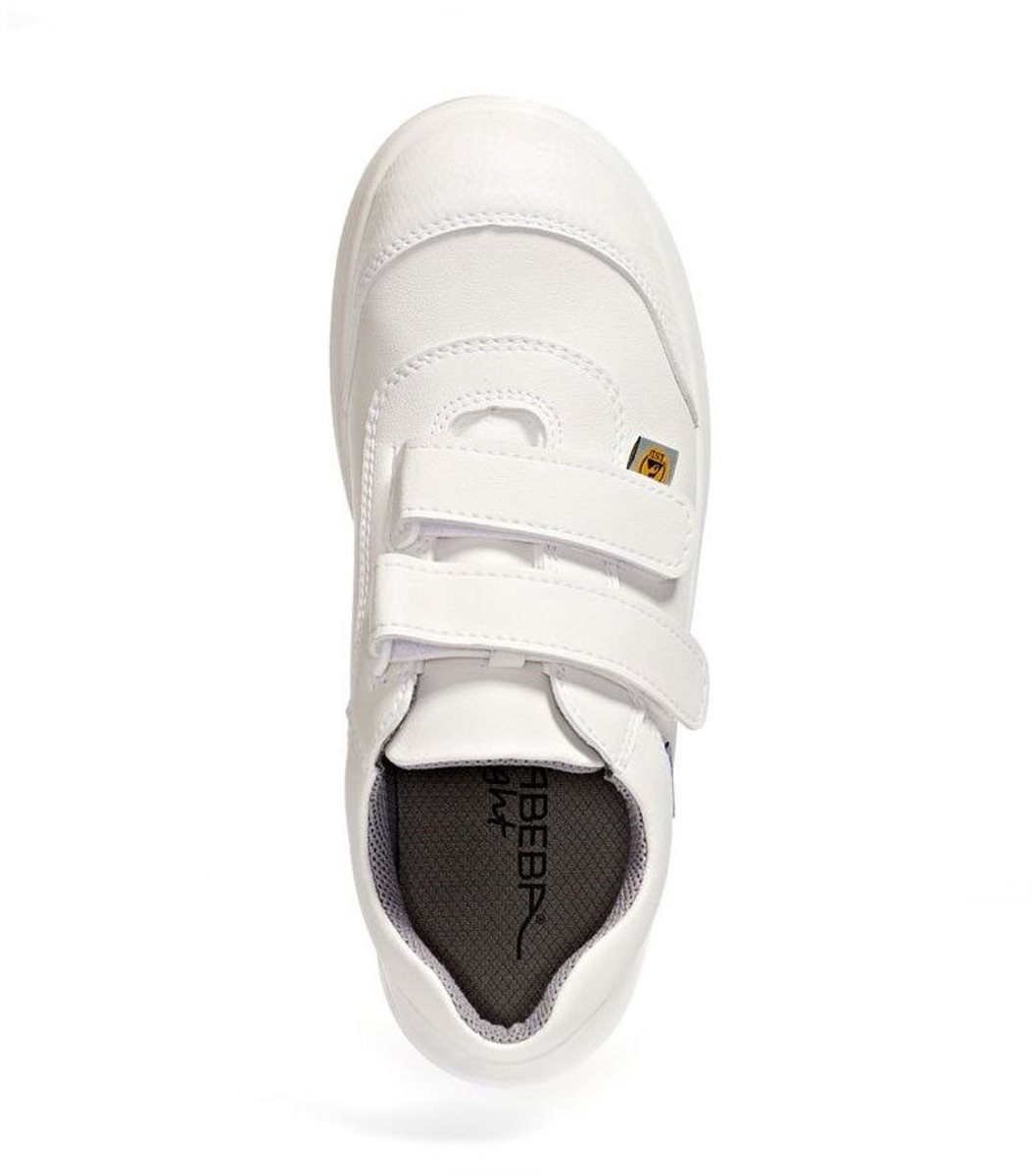 Abeba 7131047 S2 werkschoenen | laag model | dames & heren | wit | met stalen neus | zonder veters | instapper | ESD | maat 42