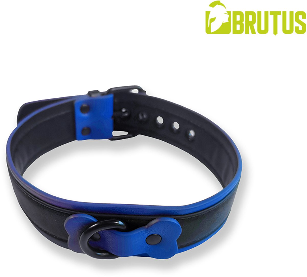 Brutus Vegan Puppy Collar - Zwart/Blauw