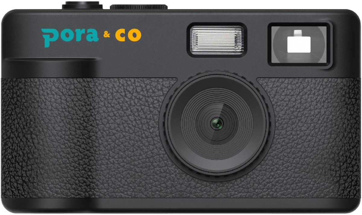 Pora&Co Digitale Camera - Schermvrij - Oplaadbaar - 2000 Foto's - Fotocamera - Vintage - Duurzaam - Zwart - Retro