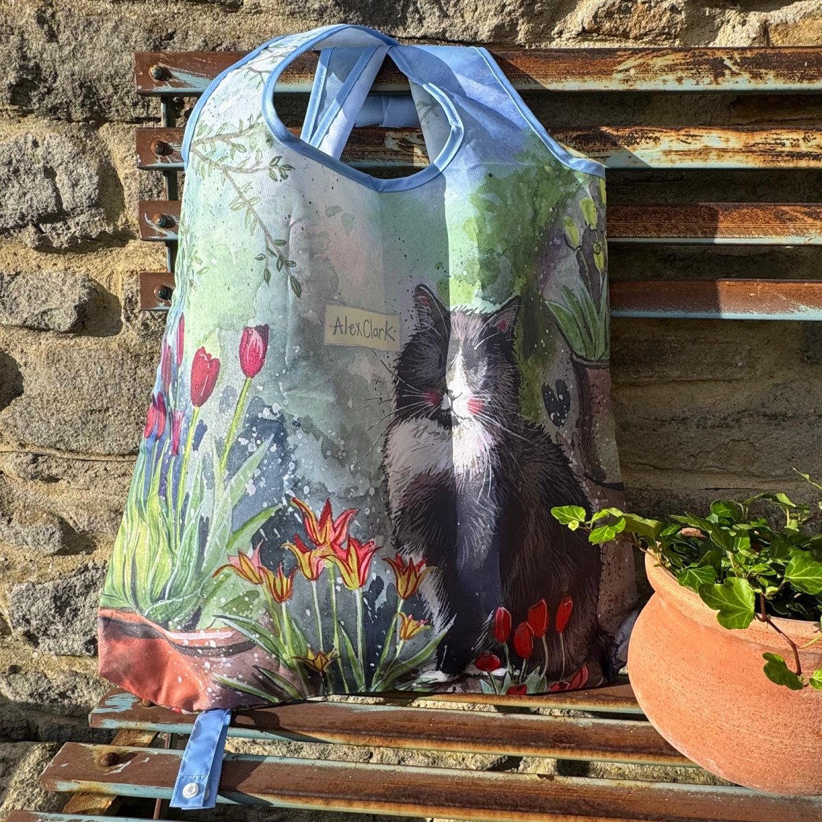 Alex Clark Herbruikbare Tas Kat ~ Cat and Tulips