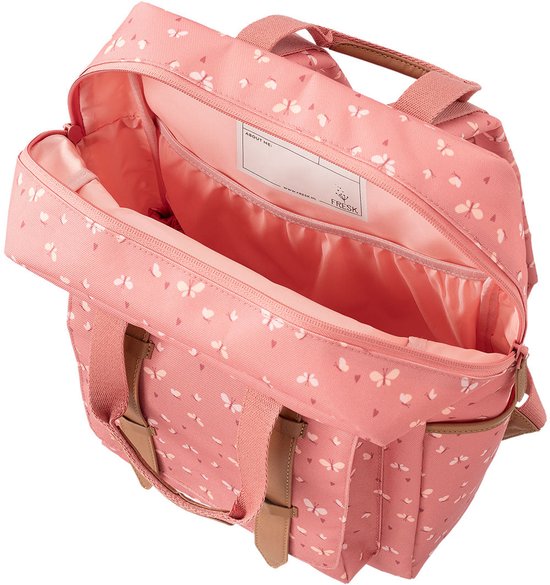 Fresk Grote Rugzak voor kinderen 5-7 jaar - 9,3 L - Schooltas Kind Meisjes - Verstelbare Schouderbanden - Waterafstotende Rugtas - Roze - Butterflies