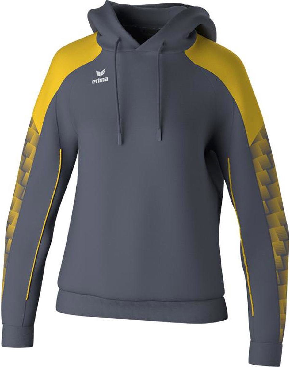 Erima Evo Star Sweatshirt Met Capuchon Dames - Grijs / Geel | Maat: 38