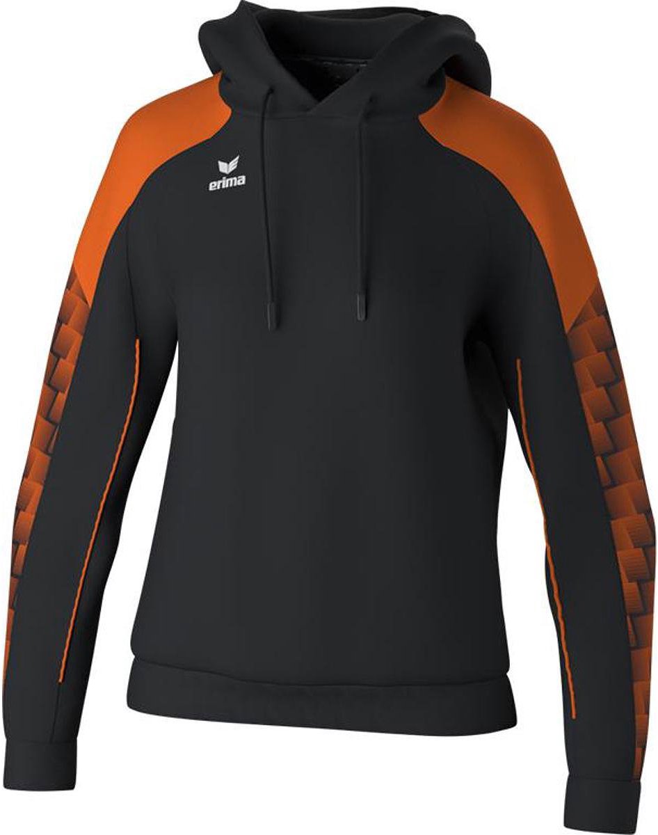 Erima Evo Star Sweatshirt Met Capuchon Dames - Zwart / Oranje | Maat: 42