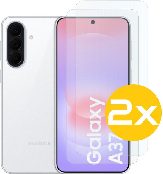 Screenprotector Samsung Galaxy A37 9H gehard glas 2 stuks, case friendly, transparant, krasbestendig