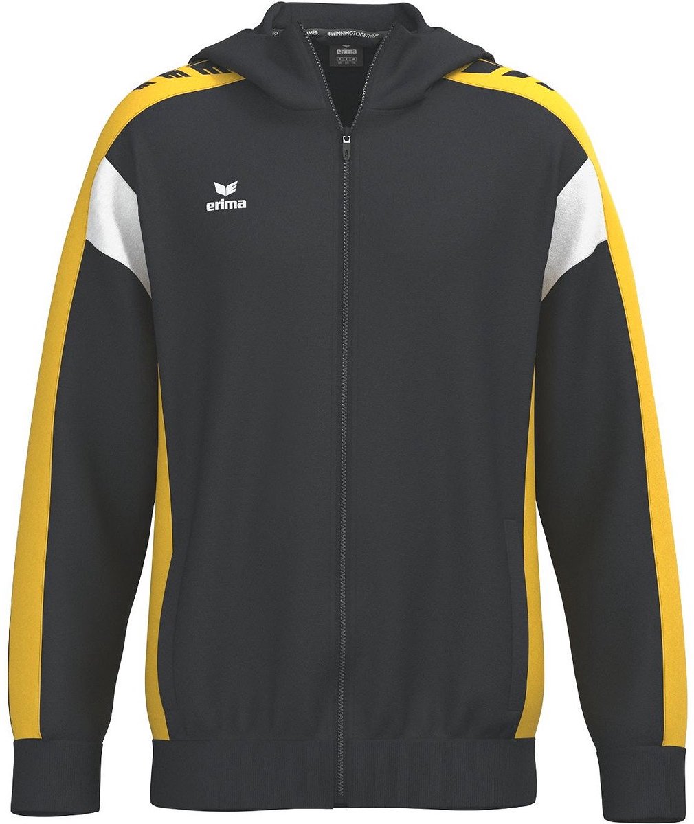 Erima Celebrate 125 Trainingsjack Met Capuchon Heren - Zwart / Geel | Maat: XXL