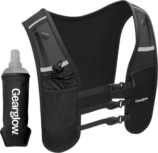 GearGlow® Hardloopvest met Soft Flask (500ml) en Telefoonhouder - Unisex & one-size - Running Vest