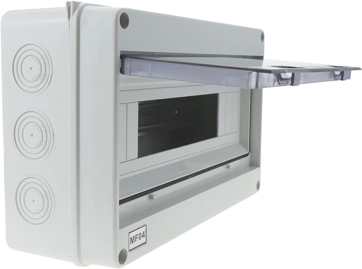 Elektrische Verdeelkast - Stoppenkast Groepenkast - Veilige Stroomverdeling - IP65 Waterdicht ABS - 305x193x108 mm - Grijs