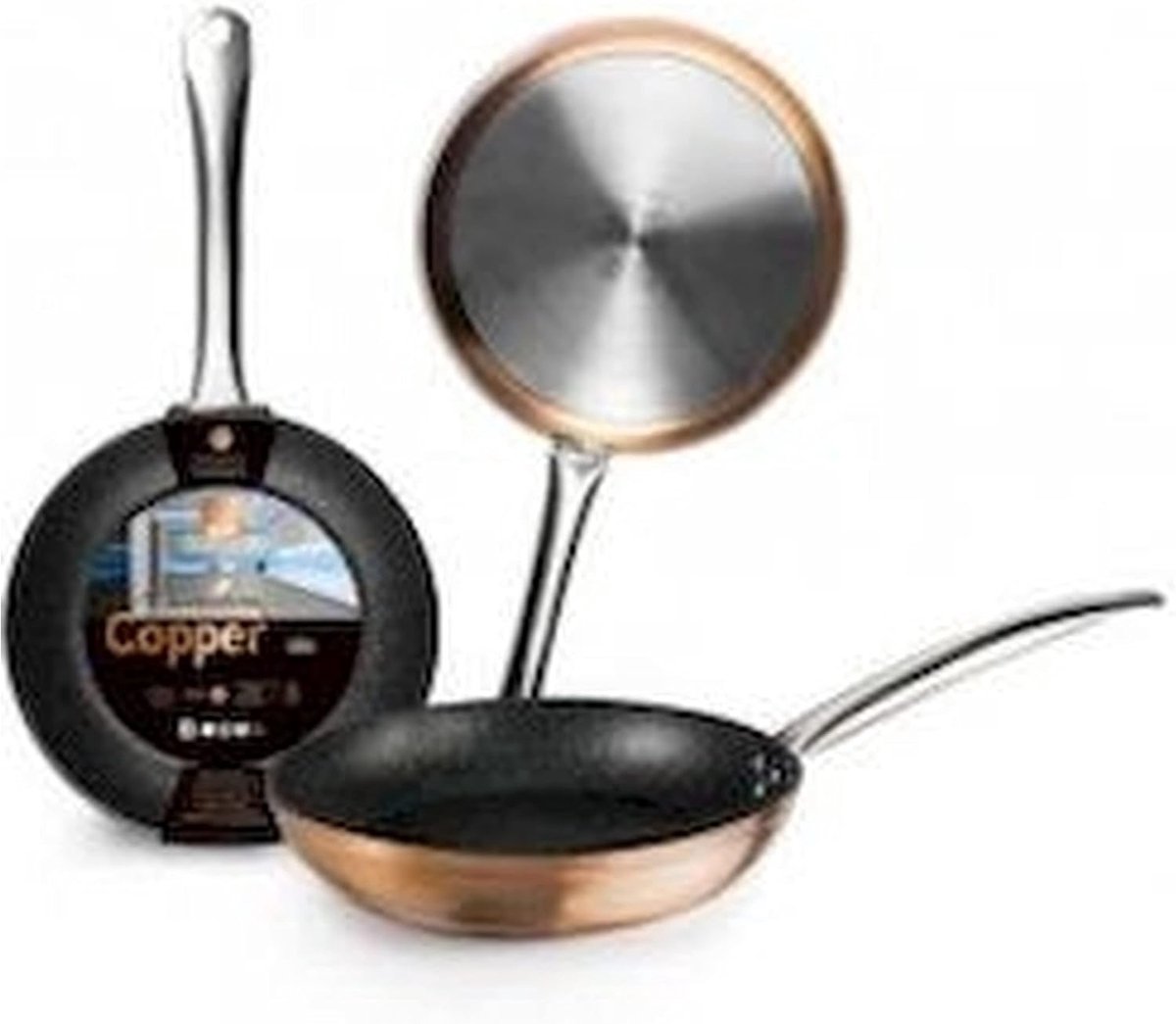 Koekenpan Aluminium - Antiaanbakpan - Dagelijks Koken - Steenmotief Coating - 22 cm - Meerkleurig