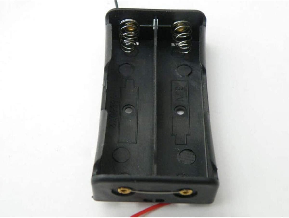 Batterij Houder - Batterij Clip Box - Energie Systeem - Dubbele Slot - 3.7V - Zwart