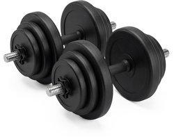 VirtuFit Verstelbare Dumbbell Set 28 kg - Vinyl - 2 x 14 kg Dumbbells - Gewichten Set - Halterset - Dumbells - Voor Krachttraining