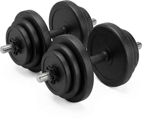 VirtuFit Verstelbare Dumbbell Set 28 kg - Vinyl - 2 x 14 kg Dumbbells - Gewichten Set - Halterset - Dumbells - Voor Krachttraining