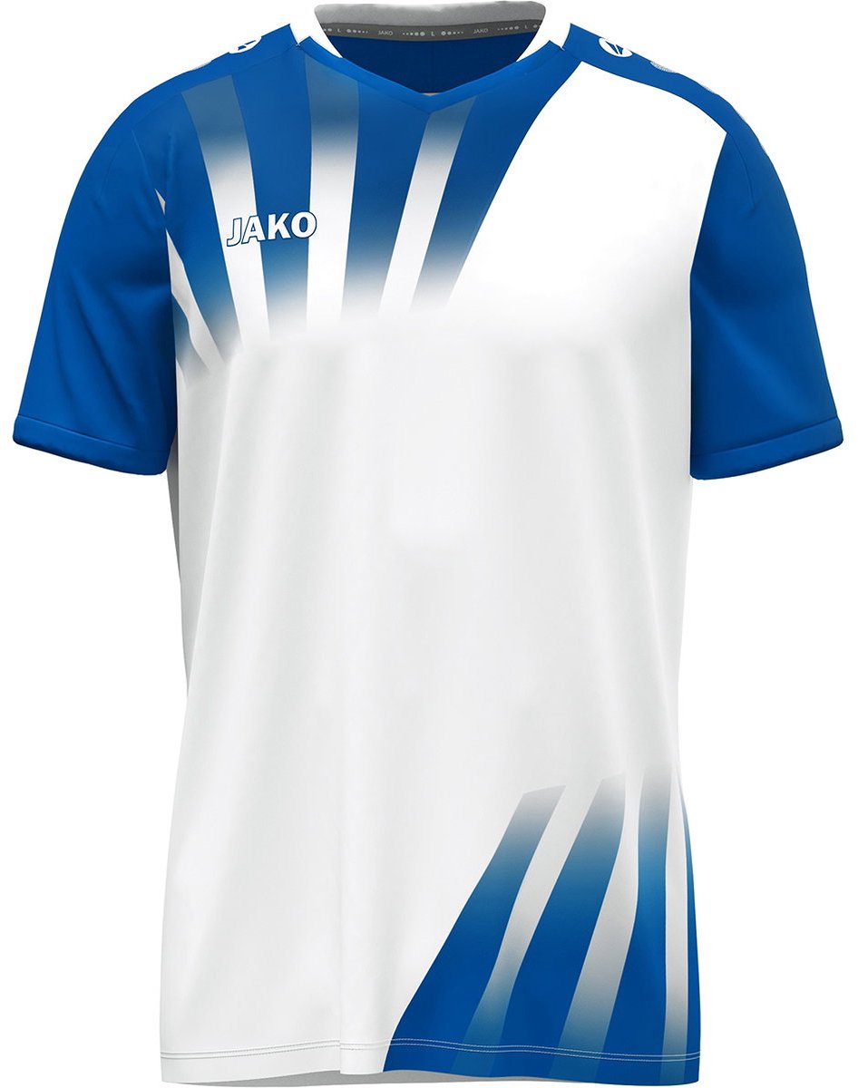 Jako Vintage Shirt Korte Mouw Heren - Wit / Royal | Maat: M