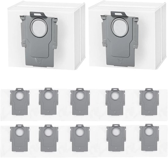 12 sacs à poussière pour Roborock Q7 L5+/Q10 S5+/Q5 Pro+/S7 MaxV Ultra/S8 Pro Ultra/G10S PRO/Q7+/Q7 Max+/Q5+/Q5 Max+/S8+/S7 Pro Ultra/T8 /Q8 Max+ station d'aspiration des poussières - sac de réserve de 3 litres