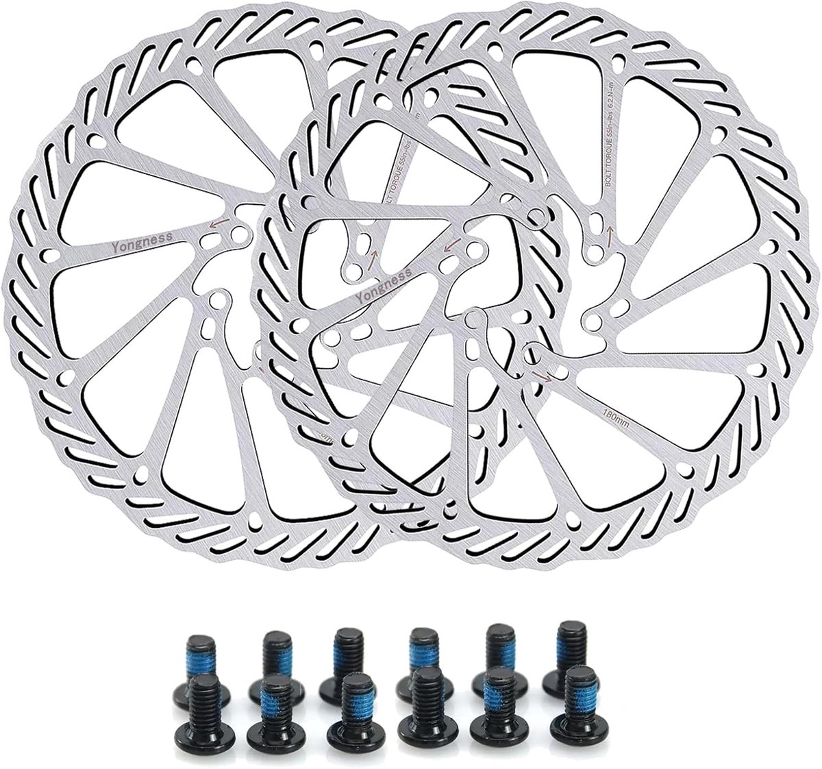 Fietsremschijven 2 stuks - Remrotor Fiets - Veilig Remmen - Roestvrij Staal - 140-203mm - Zilver