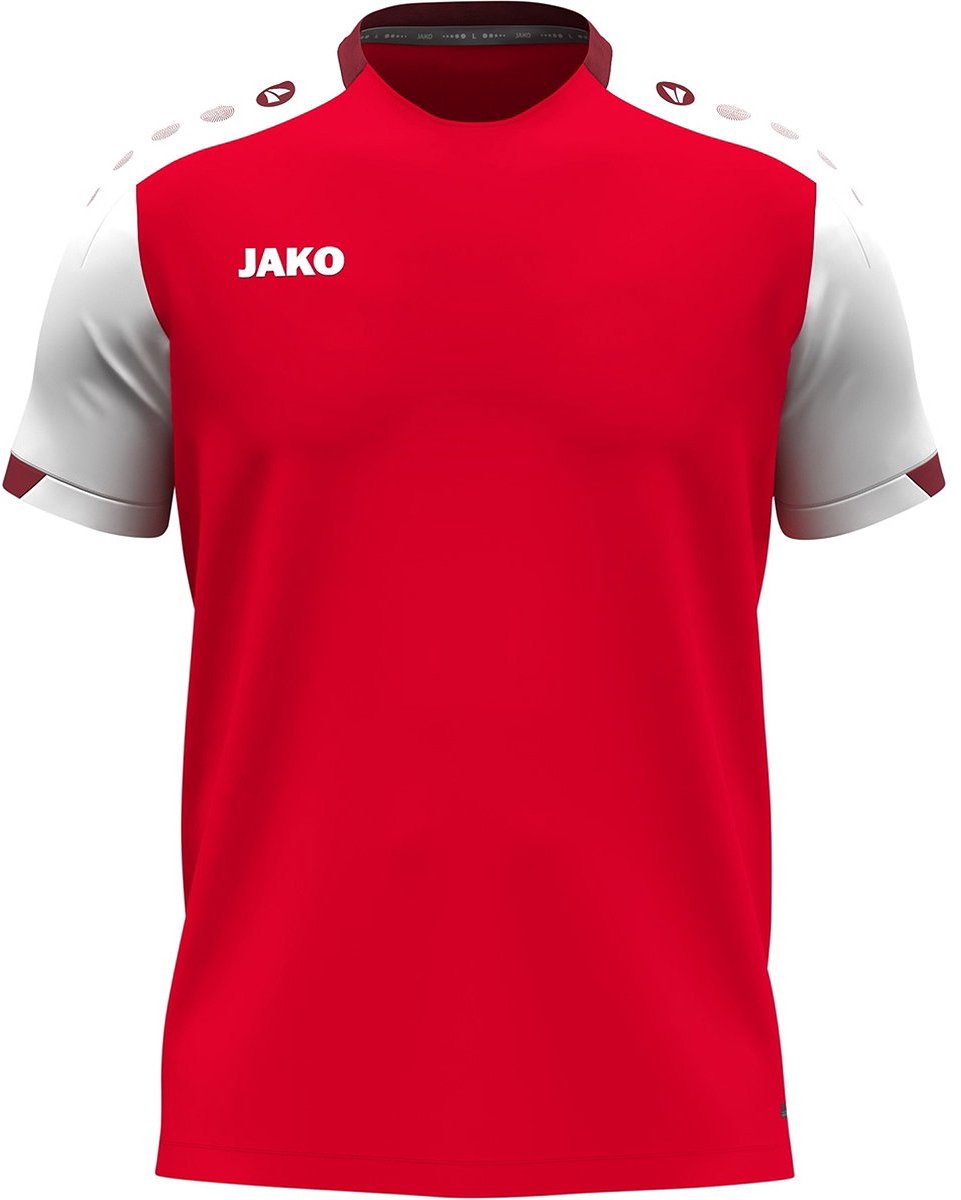 Jako Dynamic T-Shirt Dames - Rood / Wit / Donkerrood | Maat: M