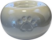 Urntjes.nl Mini – Dierenurn Parelmoer Wit – 300 ml – Keramiek – Dierenpootje – Waxinelichthouder – Rond