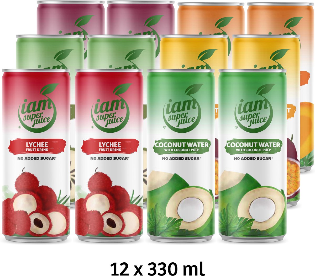 I am Superjuice - fruitsap mix met 6 smaken - 12x0,33L