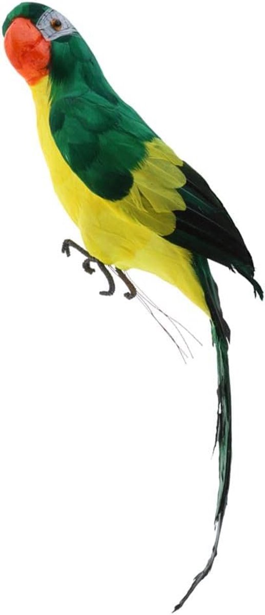 Kunstmatige Vogel - Nep Papegaai - Tuin Decoratie - Handgemaakt Detail - 45 cm Lengte - Gekleurd