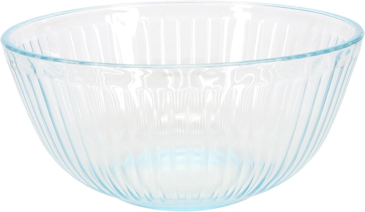 Glazen Mengkom - Sculptuur Kom - Voedsel Mengen - Magnetronbestendig - 2.5 Quart - Transparant