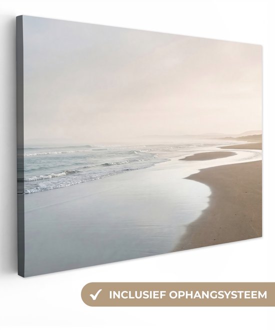 Muursticker canvas zee strand vuurtoren 11A