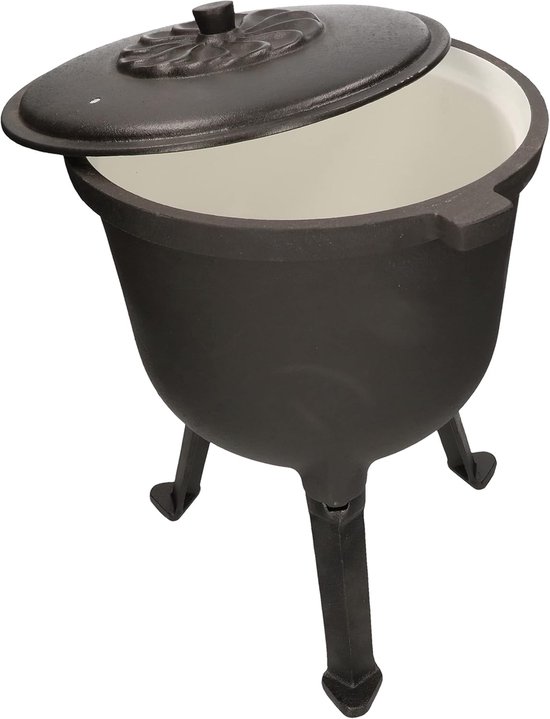 Gietijzeren Ketel - Grote Pan - Buiten Koken - Geëmailleerd Oppervlak - 10 Liter - Zwart — afbeelding 5