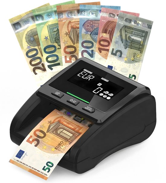 Tri-Sonic HT-80 Valsgelddetector – 7-voudige Detectie – Euro & Dollar – Valsgeld Detector – Automatisch & Supersnel (<0,5 sec) – Inclusief Batterij