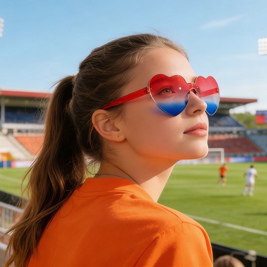 Bril Hart - Bril met Nederlandse Vlag - 4 Stuks - Hartjes bril - Koningsdag Bril - Zonnebril - Feestbril - Festival bril - Carnaval bril - Foute party bril- Unisex bril - Grappige bril - WK 2026 van Merkloos — afbeelding 4