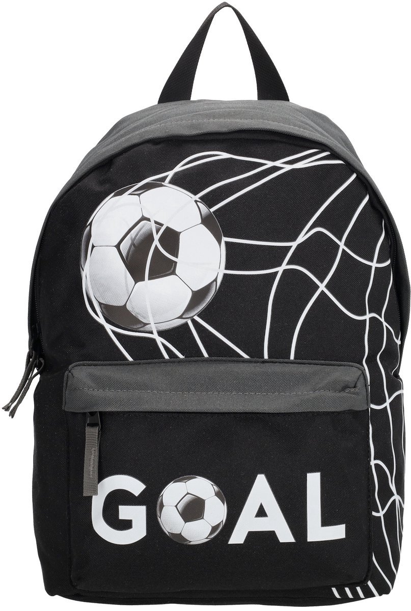 Beagles Originals Kinderrugzak Kids Rugzak Kinder Rugtas School Tas - Voetbal - Zwart grijs