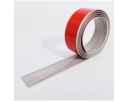 Vloerovergangsstrip - Zelfklevende vloerbedekking - 5 cm breed - Vinyl vlakke scheidingswand - Laminaatvloer - Elegant houtnerfontwerp - Voor het opvullen van vloeropeningen, tapijtdrempels, tegels - Witgrijs