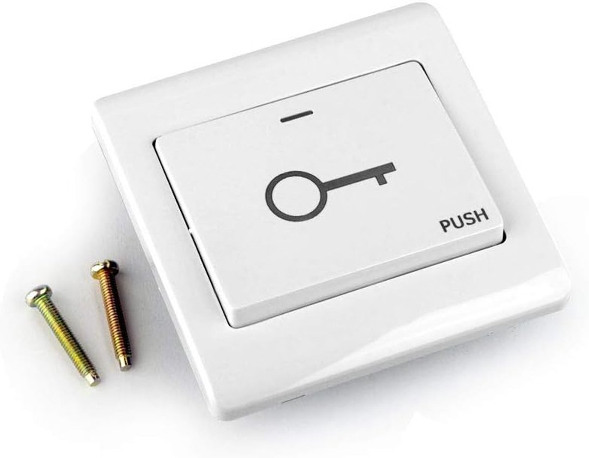 Deur Ontgrendelaar - Drukknop Schakelaar - Toegangscontrole - Bedrade Connectiviteit - 86 x 86 mm - Wit