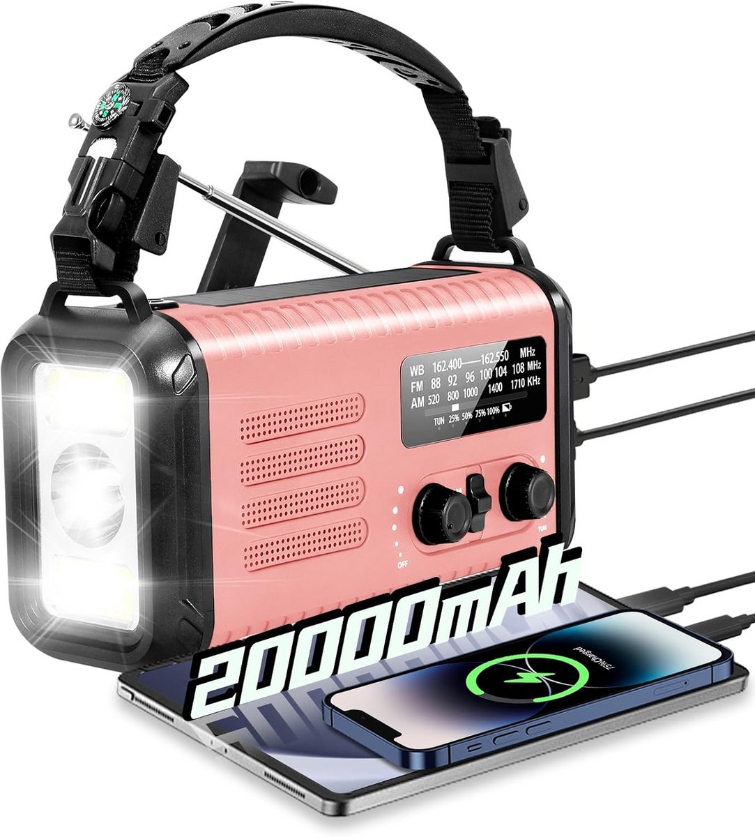 Noodradio Solar - Opwindbare Radio - Draagbare Radio - signaal