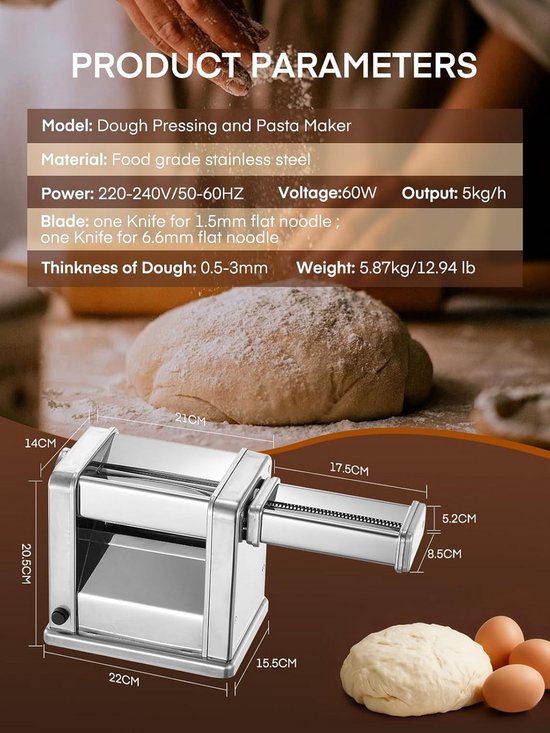 Pasta Machine - Pasta Maker - Pasta Tool - kooktool set van Merkloos — afbeelding 5