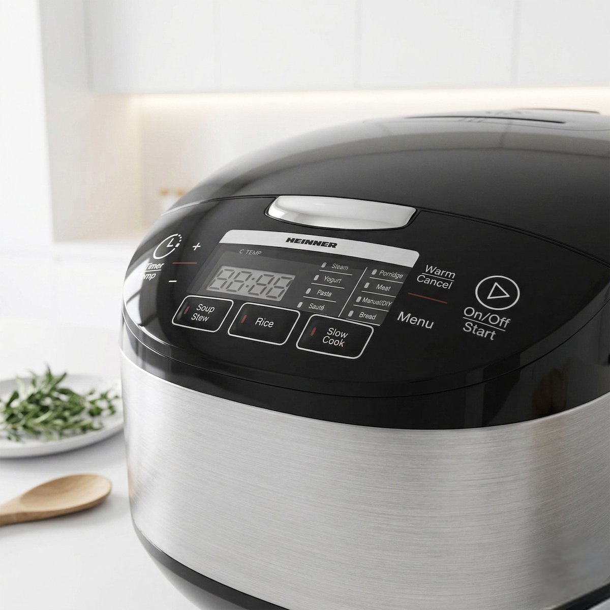 Heinner Multicooker 5 L – 770-918W – 11 Programma’s – 24 u Timer – Touchbediening met LED-display – Warmhoudfunctie – Zwart – foto 8
