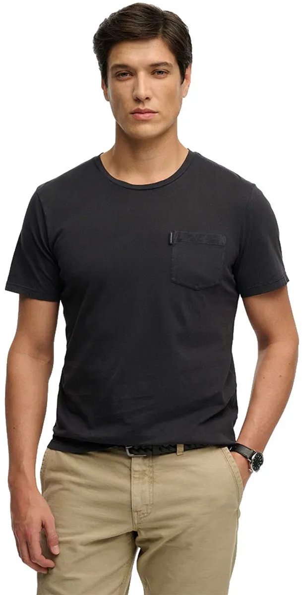 Superdry Classic Essential T-shirt met Zak Heren T-shirts Zwart