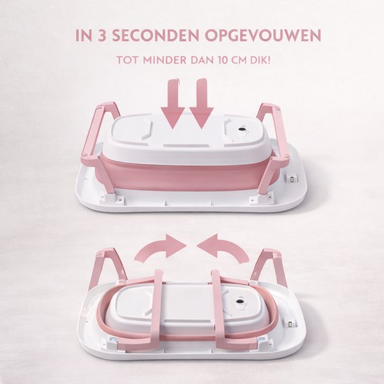 GG Baby Bad - Babybad - Babybad met standaard - Opvouwbaar - Digitale Thermometer - Roze van GG — afbeelding 4