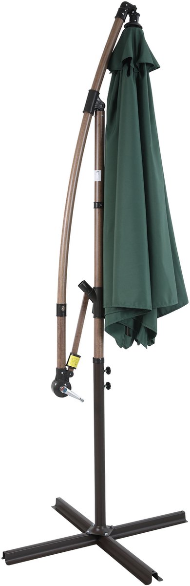 AXI Dion Zweefparasol Ø 300cm Eikenlook/groen – Gepoedercoat frame met kruisvoet – foto 4