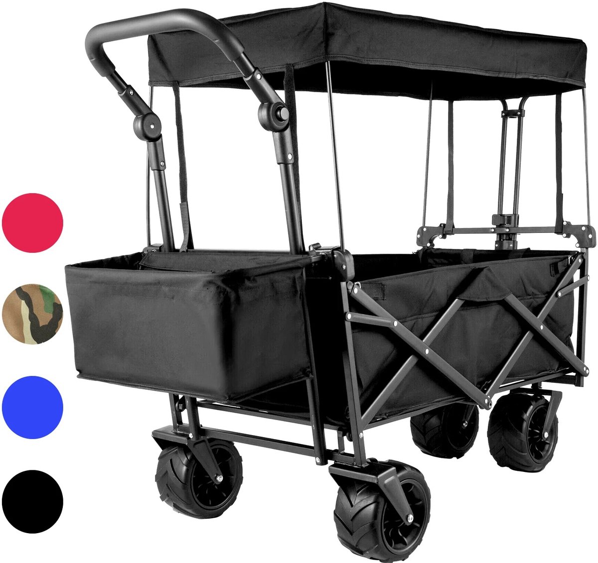 NordHaus Opvouwbare Kar - Bolderkar & Strandtrolley - 100 kg Draagvermogen - All-terrain Wielen - Compact Inklapbaar Design
