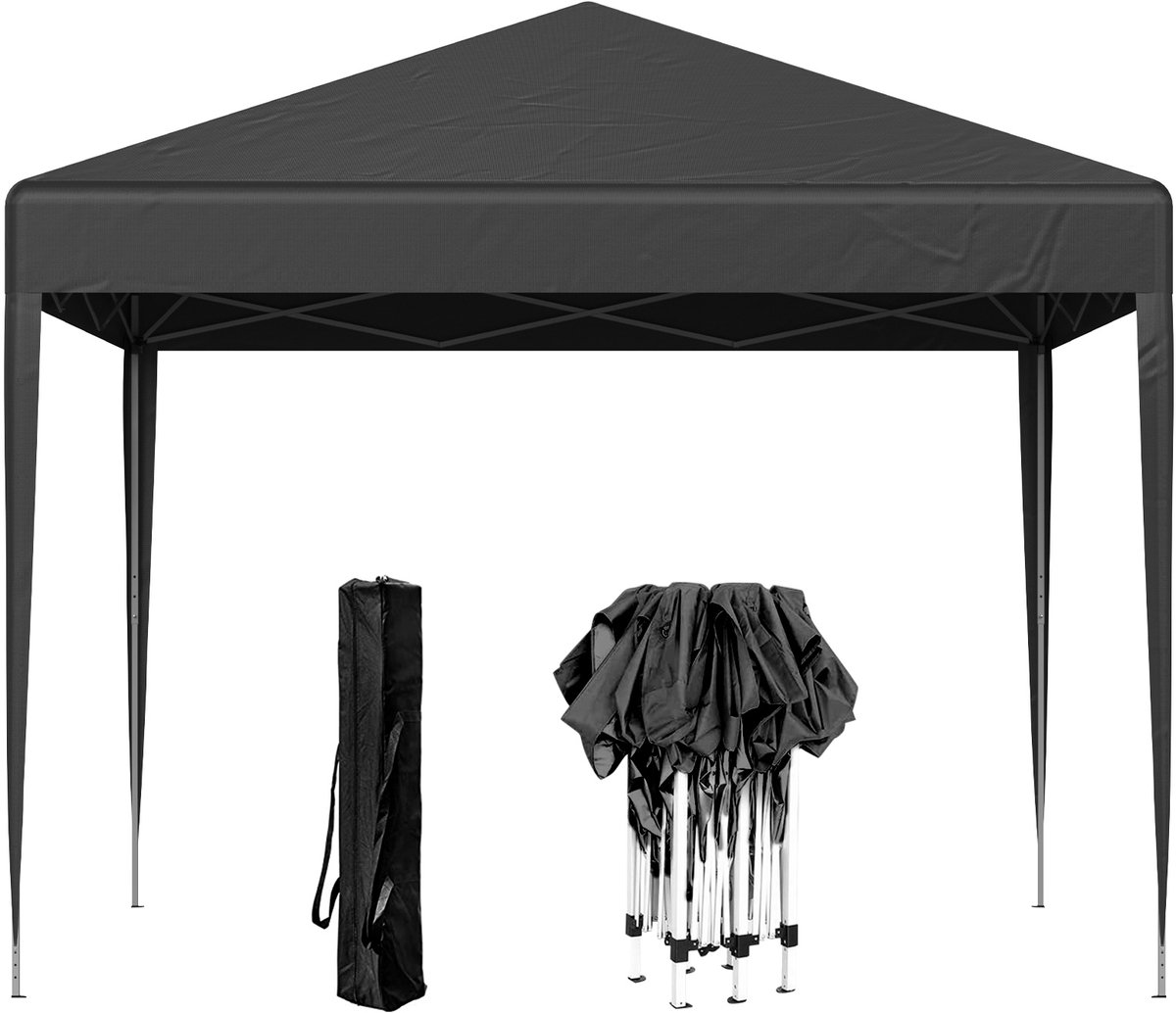 LOEFME Pop-up Pavillon Partytent 3x3m – Waterdicht, Drie Verstelbare Hoogtes, UV-Bescherming - grijs