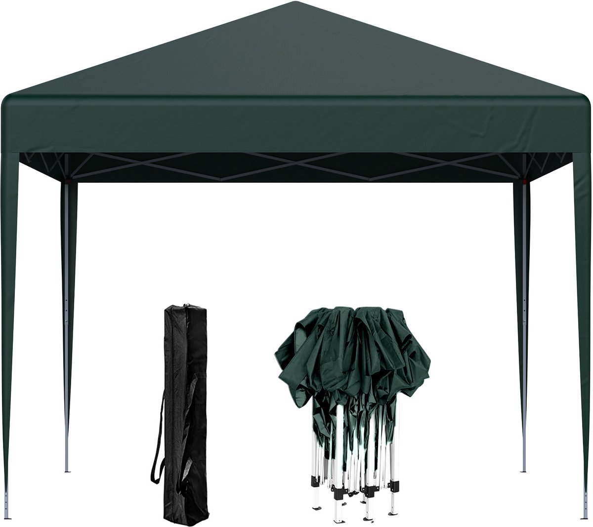 LOEFME Pop-up Pavillon Partytent 3x3m – Waterdicht, Drie Verstelbare Hoogtes, UV-Bescherming - grasgroen