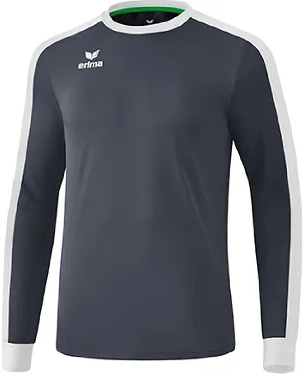 Erima Retro Star Voetbalshirt Lange Mouw Kinderen - Slate Grey / Wit | Maat: 128