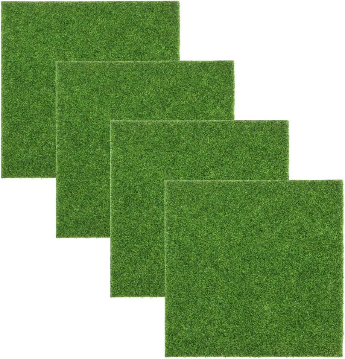 Kunstgras Tegels - Mos Decoratie - Mini Tuin Aanleggen - Realistische Textuur - 15 x 15 cm - Groen