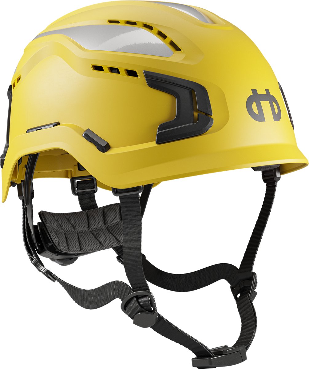 Hellberg Sector Veiligheidshelm Geel – Professionele Bouwhelm met Ventilatie & Perfecte Pasvorm – Compatibel met Gehoorbescherming