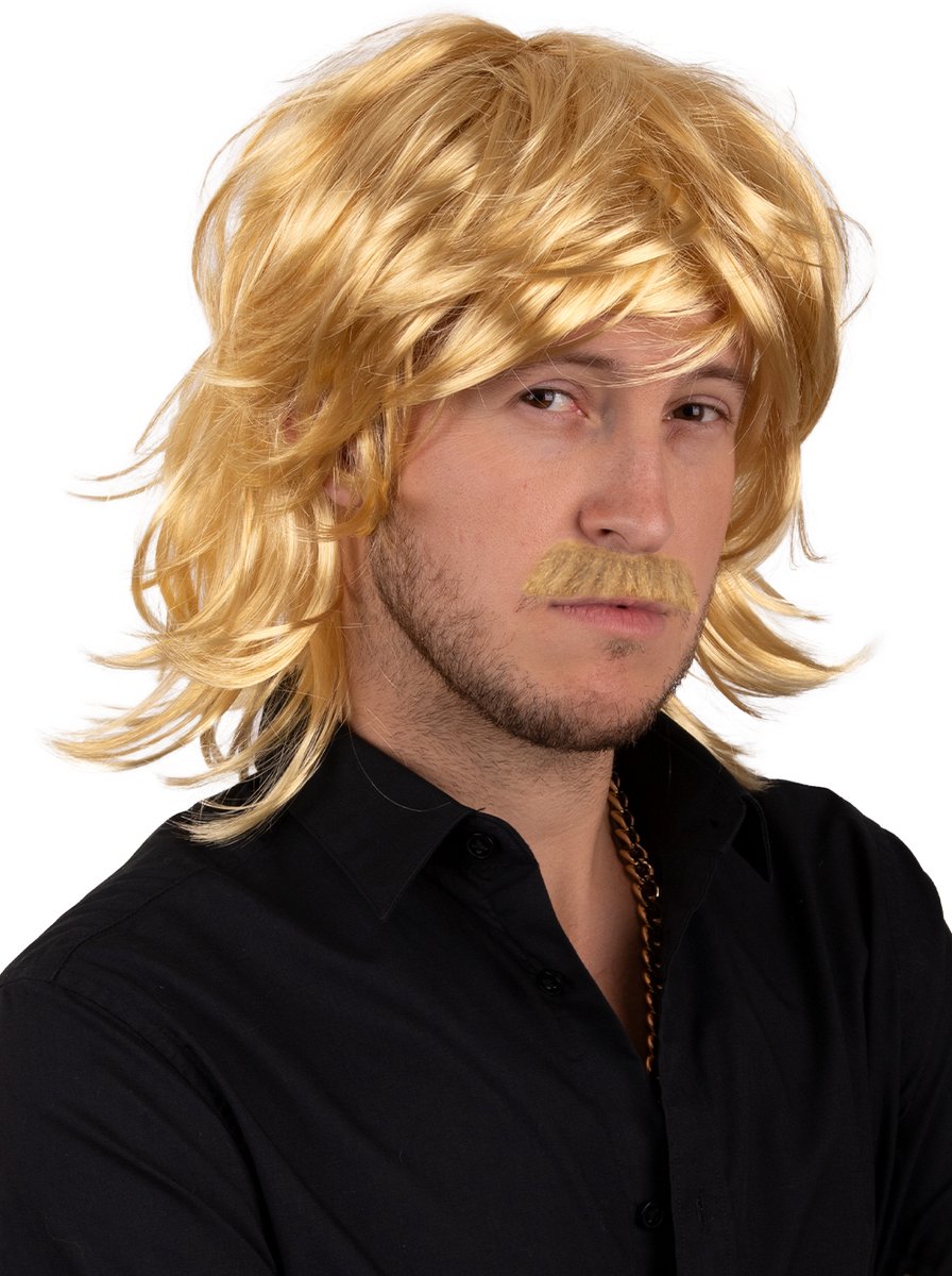 Pruik Mick blond -Themafeest party